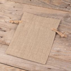 Natural pure linen pouches 13 x 18 cm Dark natural bags
