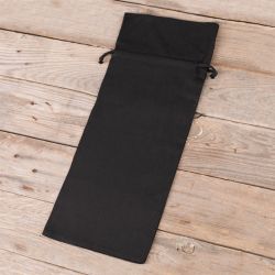 Cotton pouches 16 x 37 cm - black Handicraft packaging