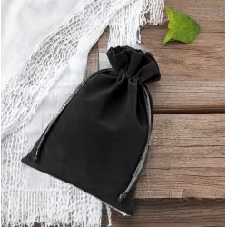 Velvet pouches 15 x 20 cm - black Pouches with quick and easy closure