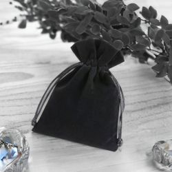 Velvet pouches 6 x 8 cm - black Small bags 6x8 cm