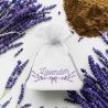 Organza bags 10 x 13 cm - white with print (lavender) Lavender pouches