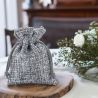 Burlap bag 10 cm x 13 cm - grey Lavender and scented dried filling