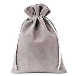 Velvet bags 22 x 30 cm - silver Pouches silver / grey