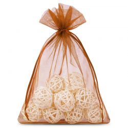 Organza bags 13 x 18 cm - brown Brown bags