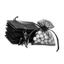 Organza bags 7 x 9 cm - black Table decoration