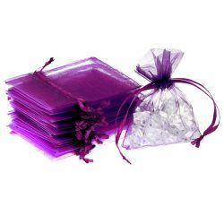 Organza bags 9 x 12 cm - dark purple Candles