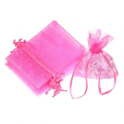 Organza bags 10 x 13 cm - pink Baptism