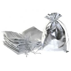 Metallic bags 18 x 24 cm - silver Christmas bag