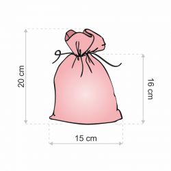 Burlap bag 15 cm x 20 cm - light pink For children