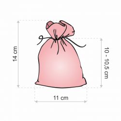 Organza bags 11 x 14 cm - pink Valentine's Day