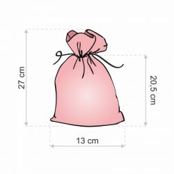 Organza bags 13 x 27 cm - pink Valentine's Day