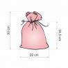 Bags like linen with printing 22 x 30 cm - natural / roses Printed organza bags