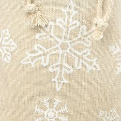 Pouch like linen with printing 16 x 37 cm - natural / snow Printed organza bags