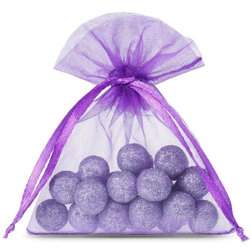 25 pcs Organza bags 8 x 10 cm - dark purple 