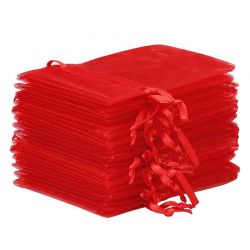 Organza bags 6 x 8 cm - red Valentine's Day