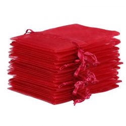 Organza bags 9 x 12 cm - burgundy Valentine's Day