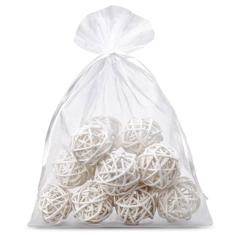 10 pcs Organza bags 18 x 24 cm - white
