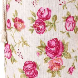 Pouches like linen with printing 12 x 15 cm - natural / roses Valentine's Day
