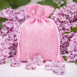 Burlap bag 10 cm x 13 cm - light pink Pink bags