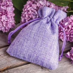 Burlap bag 10 cm x 13 cm - light purple