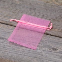 Organza bags 6 x 8 cm - pink Valentine's Day
