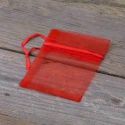 Organza bags 7 x 9 cm (SDB) - red Valentine's Day
