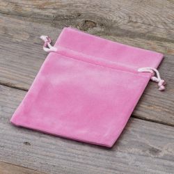 Velvet pouches 10 x 13 cm - light pink Valentine's Day