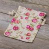 Pouches like linen with printing 15 x 20 cm - natural / roses On the move