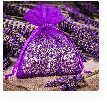 organza bag for lavender with print