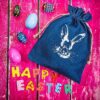 26 x 35 cm denim bag with a bunny print Printed organza bags