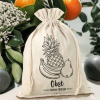 Bag like linen 30 x 40 cm with printing - fruits (DE) Zero waste