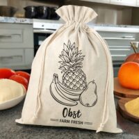 Bag like linen 30 x 40 cm with printing - fruits (DE) Linen bags