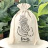 Bag like linen 30 x 40 cm with printing - fruits (EN) Linen bags