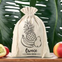 Bag like linen 30 x 40 cm with printing - fruits Linen bags