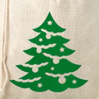 Bag like linen with printing 26 x 35 cm - natural / Christmas tree Linen Bags