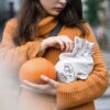 Bag like linen with printing 30 x 40 cm - for mushrooms Large bags 30x40 cm