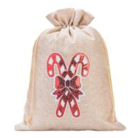 Burlap bag 26 cm x 35 cm - Christmas, Lollipop Christmas bag