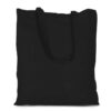 Cotton grocery tote bag 38 x 42 cm with long handles - black Hotel accessories