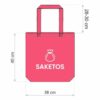 Cotton grocery tote bag 38 x 42 cm with long handles - black Birthday & Name day