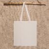 Cotton grocery tote bag 38 x 42 cm with long handles - natural Natural light bags