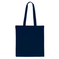 Cotton grocery tote bag 38 x 42 cm with long handles - navy blue Cotton bags