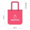 Cotton grocery tote bag 38 x 42 cm with long handles - red Hotel accessories