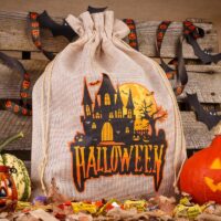 Halloween Burlap Bag (No.2) 30 x 40 cm - light natural Halloween