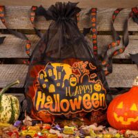 Halloween Organza Bag (No.1) 30 x 40 cm - black Organza bags