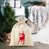 Jute bag 26 x 35 cm - Christmas Printed organza bags