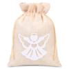Jute bag 26 x 35 cm - white angel Christmas bag
