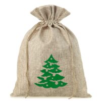 Jute bag 30 x 40 cm - Christmas Dark natural bags