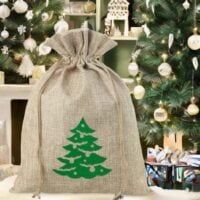 Jute bag 30 x 40 cm - Christmas Printed organza bags