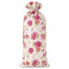 Pouch like linen with printing 16 x 37 cm - natural / roses Medium bags 16x37 cm