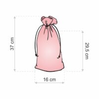 Pouch like linen with printing 16 x 37 cm - natural / roses Linen Bags